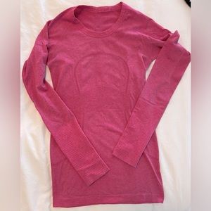 Women’s LULULEMON Pink Long Sleeve Top SZ 2
